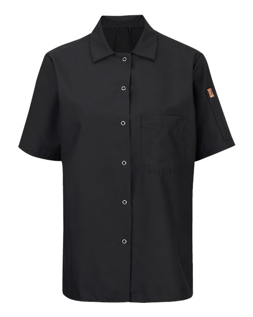 Women's Mimix™ Short Sleeve Cook Shirt with OilBlok - Black