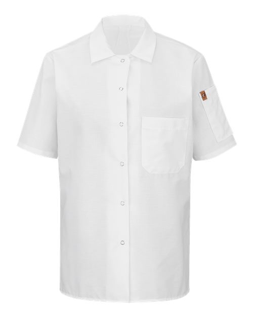Women's Mimix™ Short Sleeve Cook Shirt with OilBlok - White