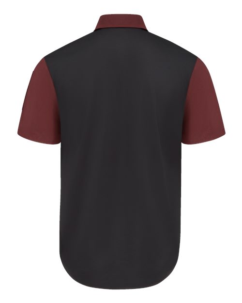 Poplin Airflow Cook Shirt with OilBlok - Merlot Heather/ Black