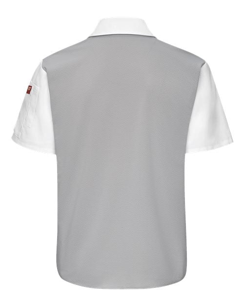 Poplin Airflow Cook Shirt with OilBlok - White/ Grey