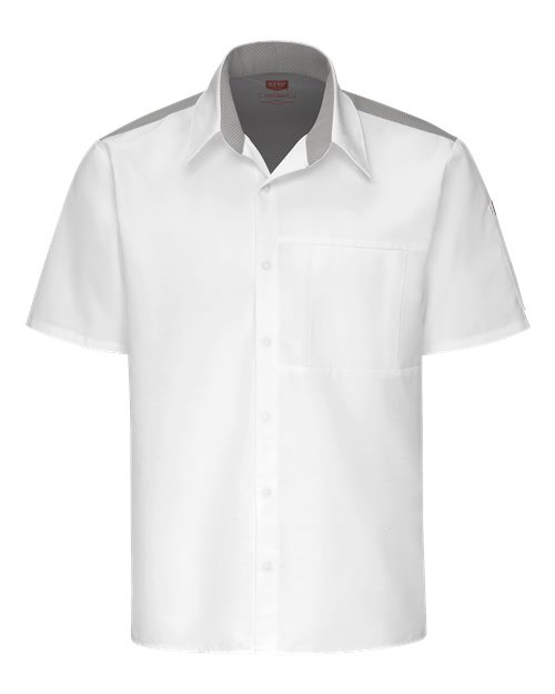Poplin Airflow Cook Shirt with OilBlok - White/ Grey