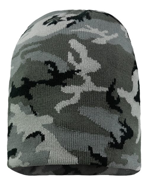 8" Beanie - Grey Camo