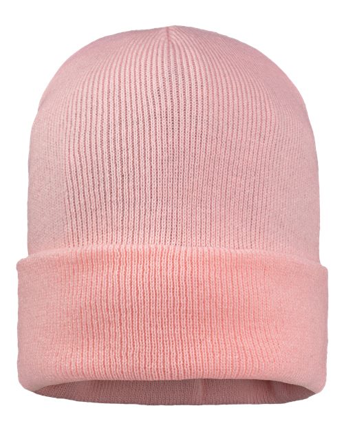 12" Jersey Lined Cuffed Beanie - Pink