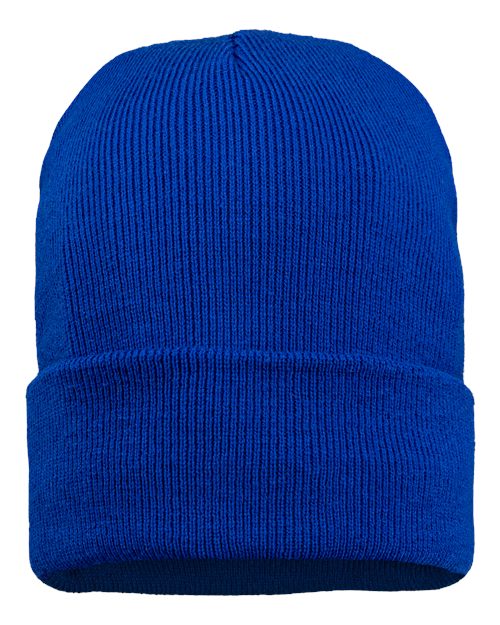 12" Jersey Lined Cuffed Beanie - Royal