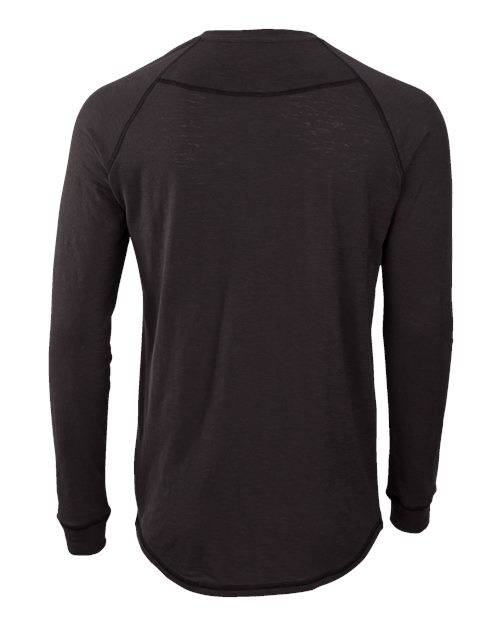 Unisex Henley Long Sleeve T-Shirt - Black