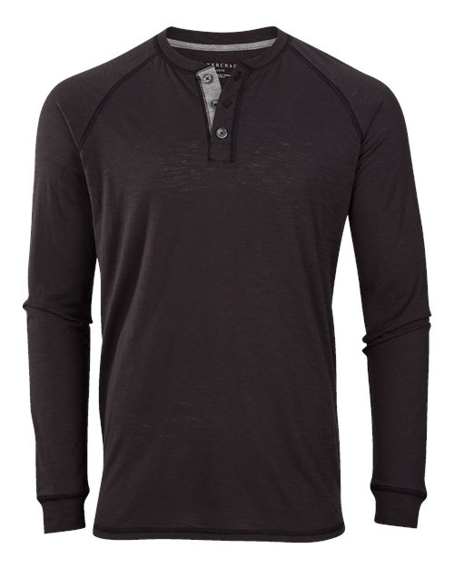 Unisex Henley Long Sleeve T-Shirt - Black