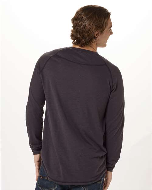 Unisex Henley Long Sleeve T-Shirt - Black