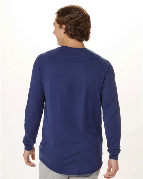 Unisex Henley Long Sleeve T-Shirt - Navy