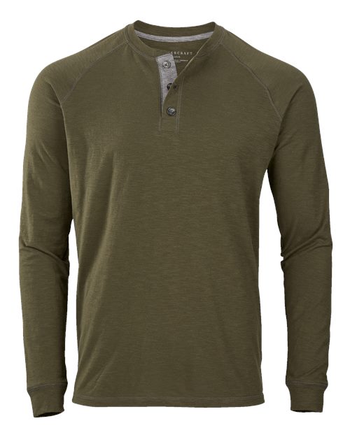 Unisex Henley Long Sleeve T-Shirt - Olive