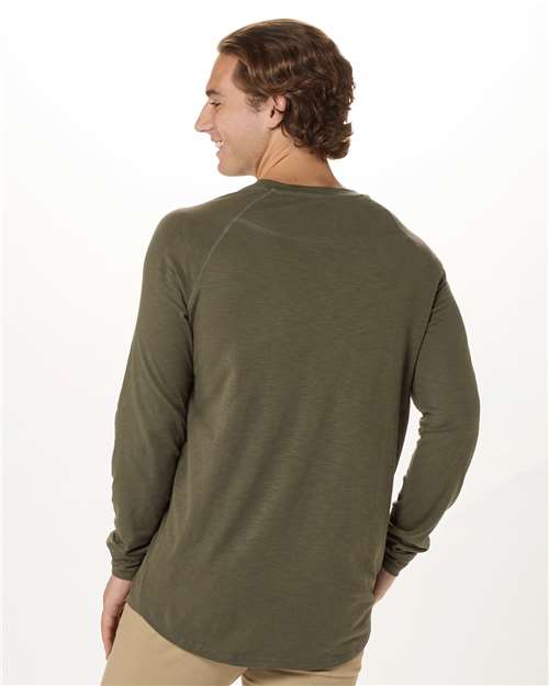 Unisex Henley Long Sleeve T-Shirt - Olive