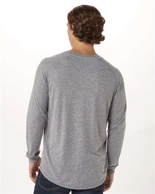 Unisex Henley Long Sleeve T-Shirt - Oxford Heather