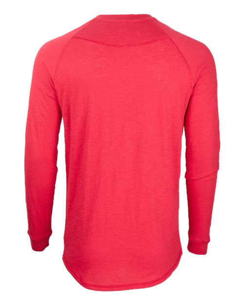 Unisex Henley Long Sleeve T-Shirt - True Red