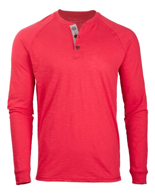 Unisex Henley Long Sleeve T-Shirt - True Red
