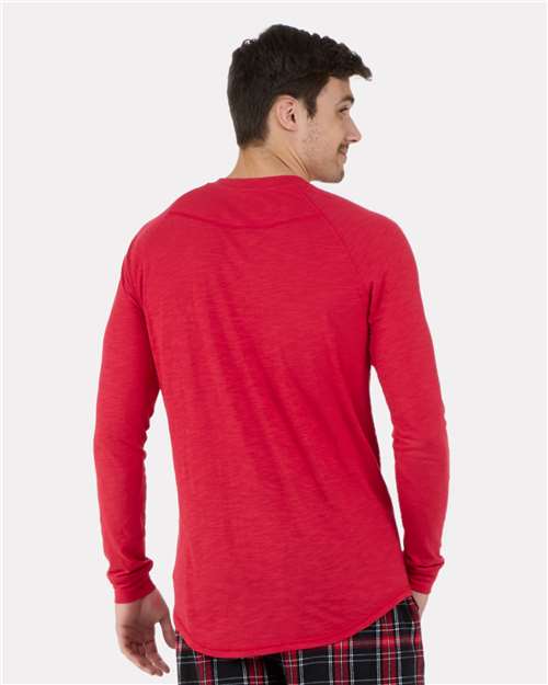 Unisex Henley Long Sleeve T-Shirt - True Red