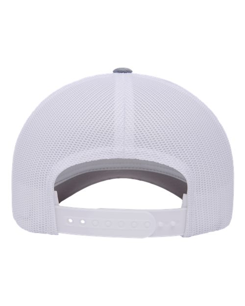 Five-Panel Retro Trucker Cap - Heather/ White