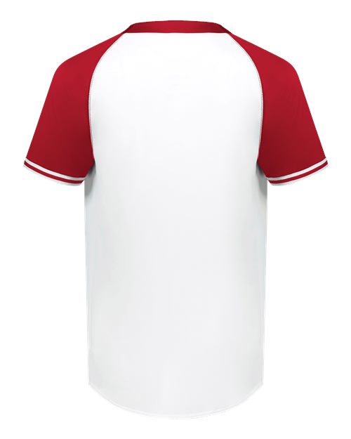 Men's Cutter Henley Jersey - White/ Scarlet