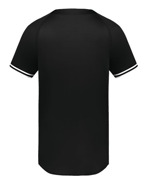 Youth Cutter Henley Jersey - Black/ White