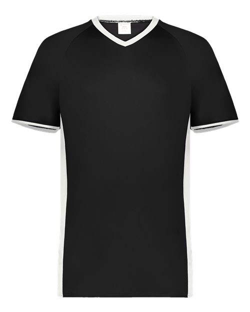 Men's Cutter V-Neck Jersey - Black/ White