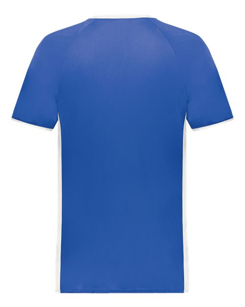 Men's Cutter V-Neck Jersey - Royal/ White