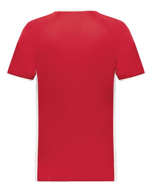 Men's Cutter V-Neck Jersey - Scarlet/ White