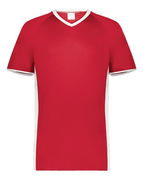 Men's Cutter V-Neck Jersey - Scarlet/ White