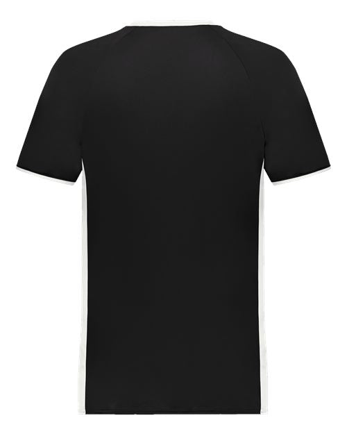 Youth Cutter V-Neck Jersey - Black/ White