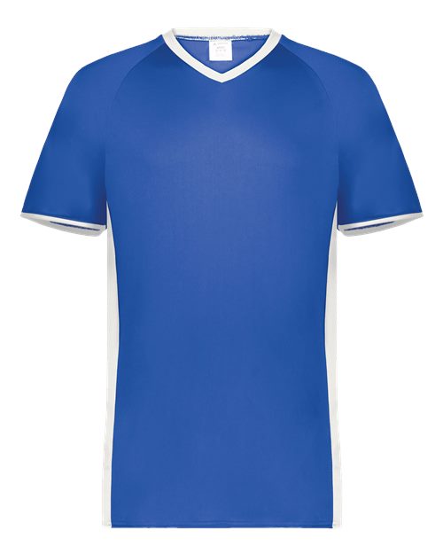 Youth Cutter V-Neck Jersey - Royal/ White