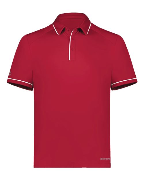 Men's CoolCore® Polo - Scarlet/ White