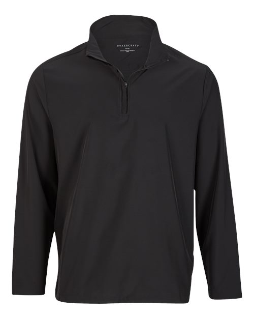 Men's Quarter-Zip Stretch Pullover - Black