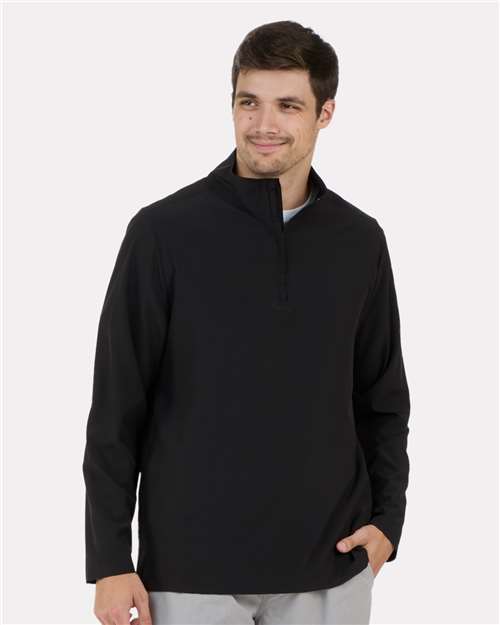 Men's Quarter-Zip Stretch Pullover - Black