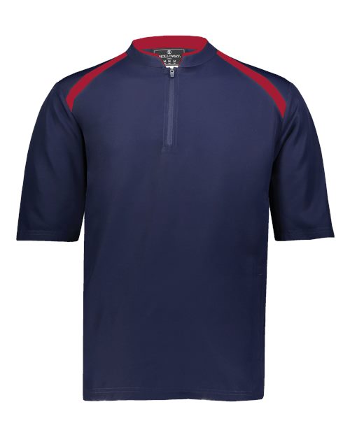 Men's Clubhouse Short Sleeve Quarter-Zip Pullover - Navy/ Scarlet