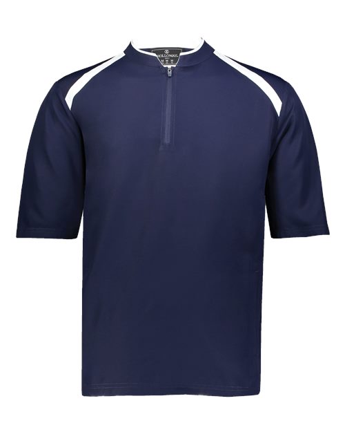 Men's Clubhouse Short Sleeve Quarter-Zip Pullover - Navy/ White