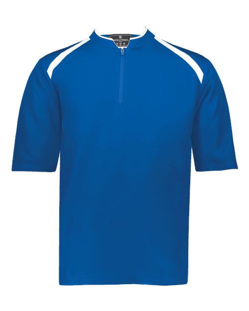 Men's Clubhouse Short Sleeve Quarter-Zip Pullover - Royal/ White