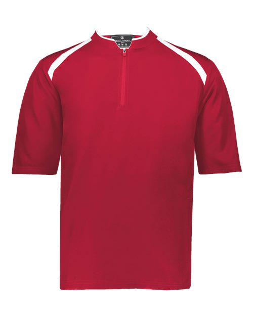 Men's Clubhouse Short Sleeve Quarter-Zip Pullover - Scarlet/ White