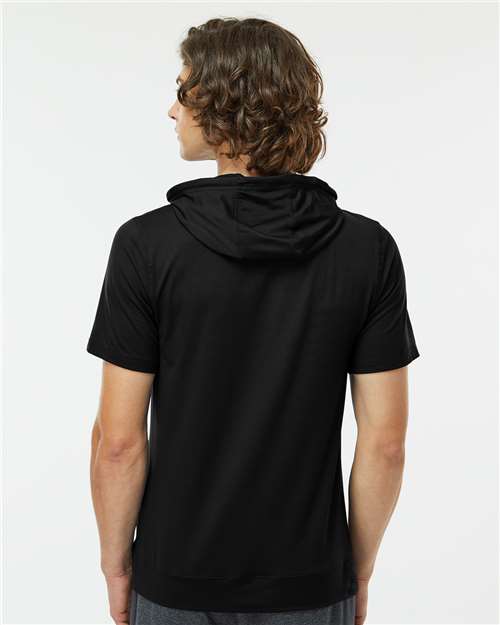 Men's Eco Revive™ Ventura Soft Knit Short Sleeve Hooded Sweatshirt - Black