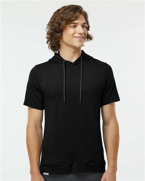 Men's Eco Revive™ Ventura Soft Knit Short Sleeve Hooded Sweatshirt - Black