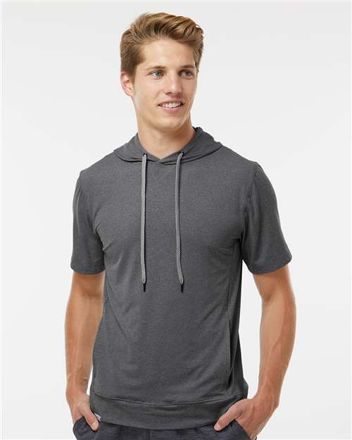 Men's Eco Revive™ Ventura Soft Knit Short Sleeve Hooded Sweatshirt - Carbon Heather