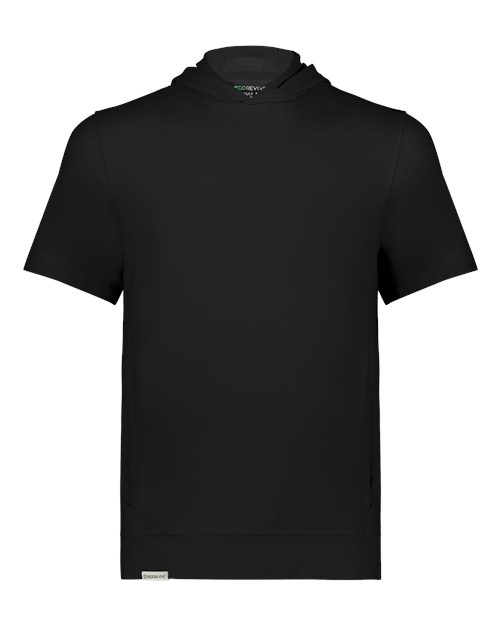 Youth Eco Revive™ Ventura Soft Knit Short Sleeve Hooded Sweatshirt - Black