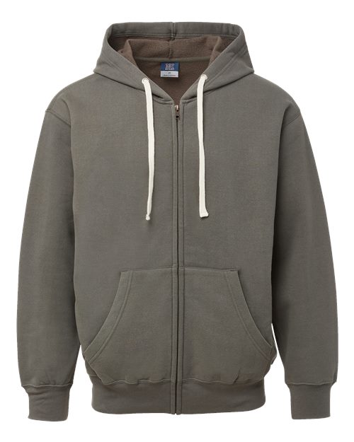 Unisex Vintage Fleece Full-Zip Hooded Sweatshirt - Vintage Granite