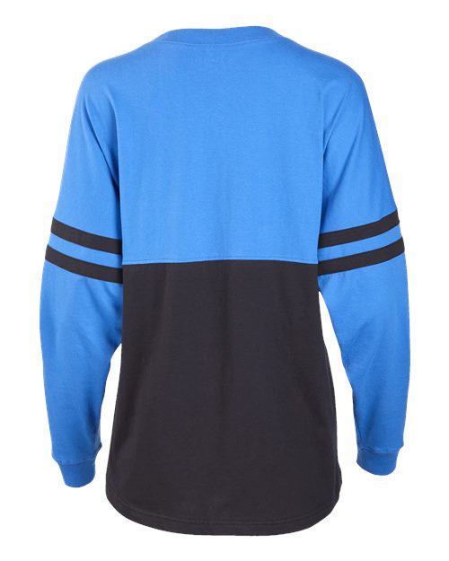 Women's Pom Pom Long Sleeve Jersey T-Shirt - Collegiate Blue/ Blue/ Black