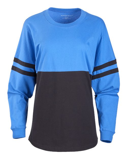 Women's Pom Pom Long Sleeve Jersey T-Shirt - Collegiate Blue/ Blue/ Black