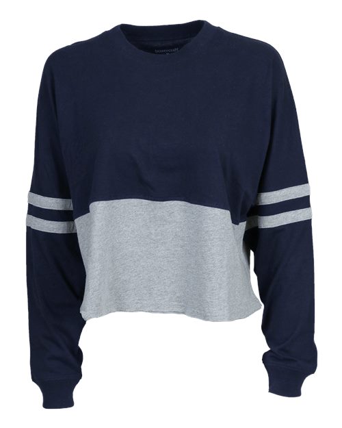 Women's Crop Retro Jesery - Navy/ Oxford