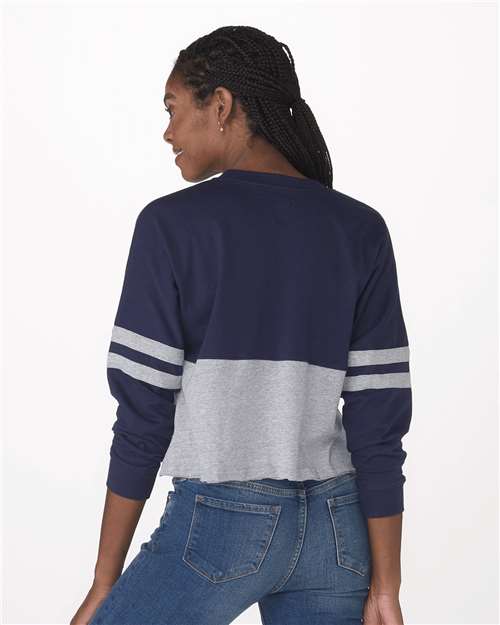 Women's Crop Retro Jesery - Navy/ Oxford