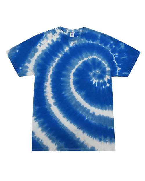 Unisex Multi-Color Tie-Dyed T-Shirt - Swirl Blue