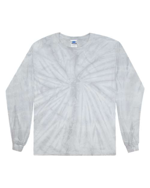 Unisex Tie-Dyed Long Sleeve T-Shirt - Spider Silver