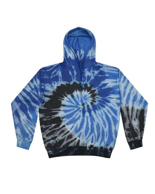Unisex Tie-Dyed Cloud Inside-Out Fleece Hooded Sweatshirt - Blue Ocean