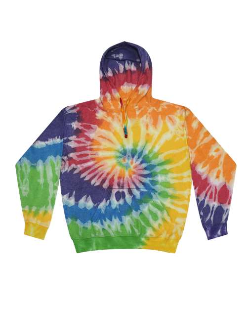 Unisex Tie-Dyed Cloud Inside-Out Fleece Hooded Sweatshirt - Prism