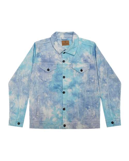 Unisex Tie-Dyed Denim Jacket - Lagoon