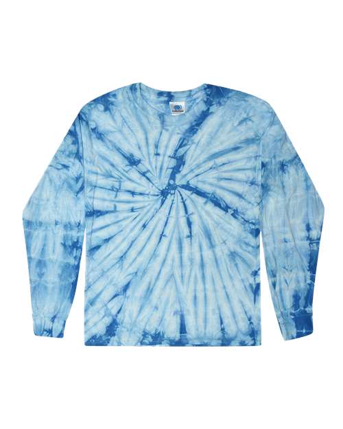 Youth Tie-Dyed Long Sleeve T-Shirt - Spider Baby Blue