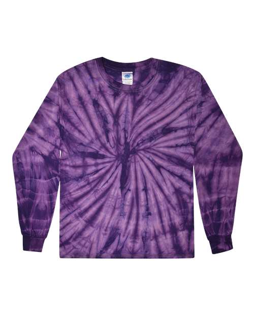 Youth Tie-Dyed Long Sleeve T-Shirt - Spider Purple